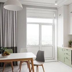 Window design in a white kitchen photo