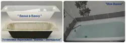Acrylic bathtub insert photo and dimensions