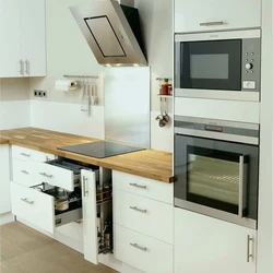 Kitchen with oven in the closet photo