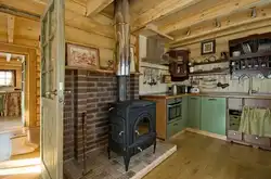 Kitchen with stove in the country photo