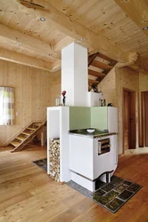 Kitchen with stove in the country photo