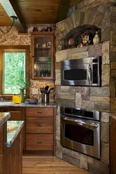 Kitchen with stove in the country photo