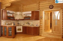 Corner Kitchens For A Wooden House Photo