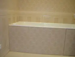 Photo bath screen made of panels