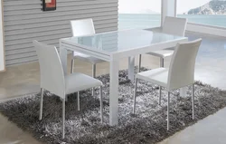 White sliding kitchen table photo