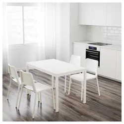 White Sliding Kitchen Table Photo