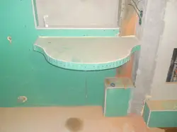 Plasterboard sink in the bathroom photo
