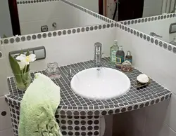 Banyoda alçıpan lavabo fotoşəkili