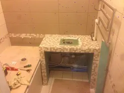 Раковина из гипсокартона в ванной фото