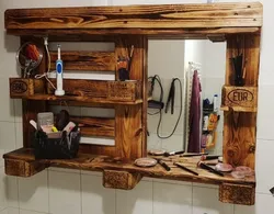 Зеркало для ванной из дерева фото