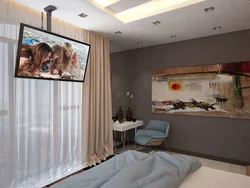 Телевизор на потолке в гостиной фото