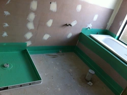 Waterproofing In The Bathroom Under Tiles Photo