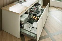 Cabinet on the countertop in the kitchen photo