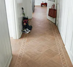 Linoleum as tiles for the hallway photo