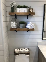 Shelves for toilet and bath photo
