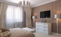 Gray beige curtains for the bedroom photo