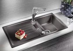 Sink with wing for kitchen photo