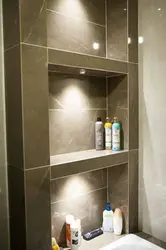 Box with shelves in the bathroom photo