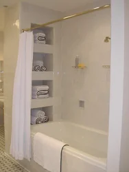 Box with shelves in the bathroom photo