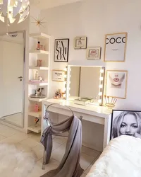 Makeup mirror in the bedroom photo