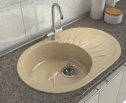 Round artificial kitchen sinks photo