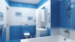 Blue bathroom tiles photo