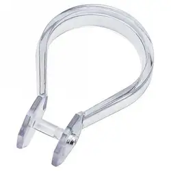 Photo of curtain rings in the bathroom