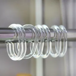 Photo of curtain rings in the bathroom