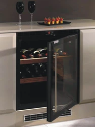 Built-in wine cabinet in the kitchen photo