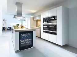 Built-in wine cabinet in the kitchen photo