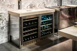 Built-in wine cabinet in the kitchen photo