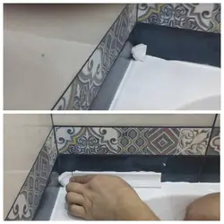 Photo of tile bathtub rim