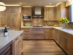 Kitchen color pine photo in the interior