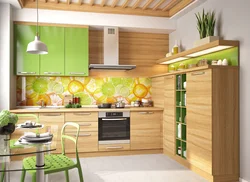 Kitchen color pine photo in the interior