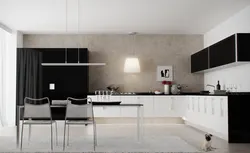 Modern white wallpaper for the kitchen photo
