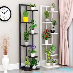 Flower shelves in the bedroom photo