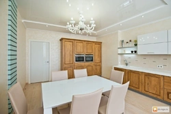 White Gloss Ceiling In The Kitchen Photo