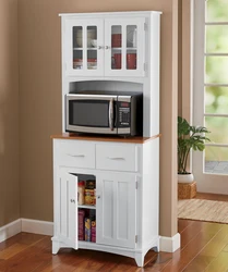 Buffet with microwave in the kitchen photo