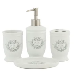 Bathroom Accessories With Flowers Photo