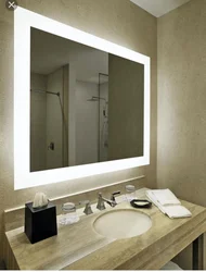 Навесные зеркала в ванную комнату фото