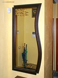 Hallway mirror made of wood photo