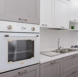 Oven in a bright kitchen photo