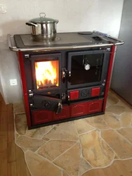 Wood-burning kitchen stove photo