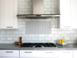 White brick tiles for kitchen photo