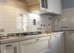 Плітка цаглінкай на кухню белая фота