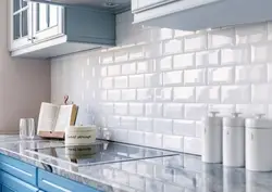 White brick tiles for kitchen photo