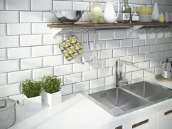 White brick tiles for kitchen photo