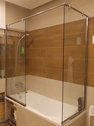 Photo of glass bathroom railings