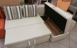 Sofa bed with sleeping place photo