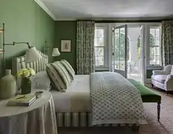 Curtains for gray-green bedroom photo
